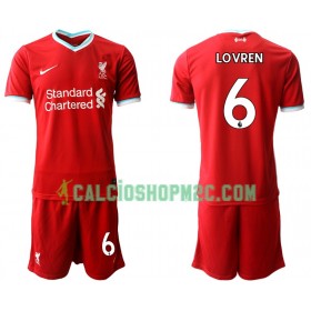 Liverpool Dejan Lovren 6 Bambino Maglia Prima 2020/2021 Manica Corta (+ Pantaloncini)